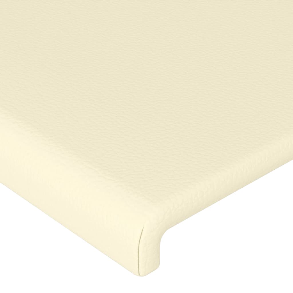Čelo Postele S Led Krémové 200X5X118/128 Cm Umělá Kůže