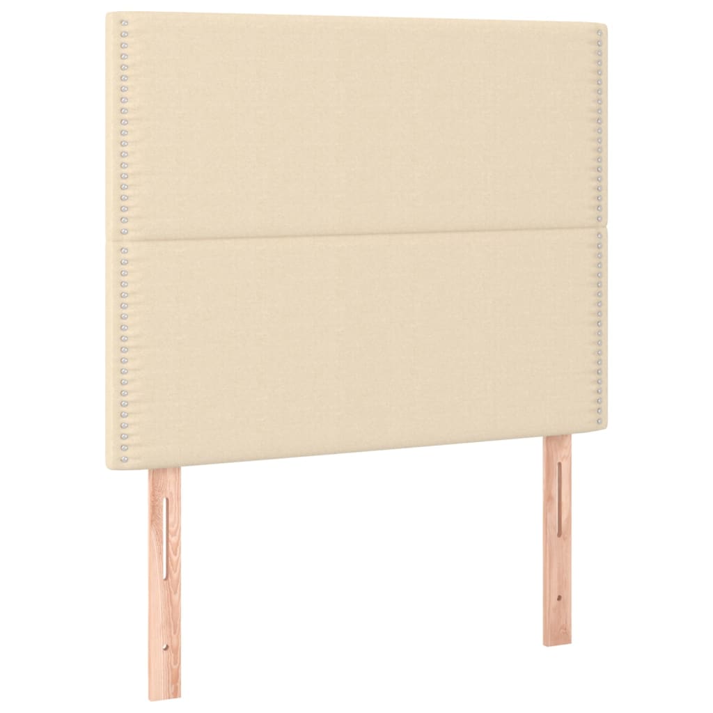 Čelo Postele S Led Krémové 90X5X118/128 Cm Textil
