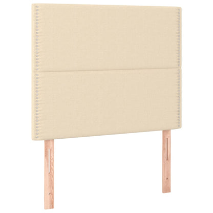 Čelo Postele S Led Krémové 90X5X118/128 Cm Textil
