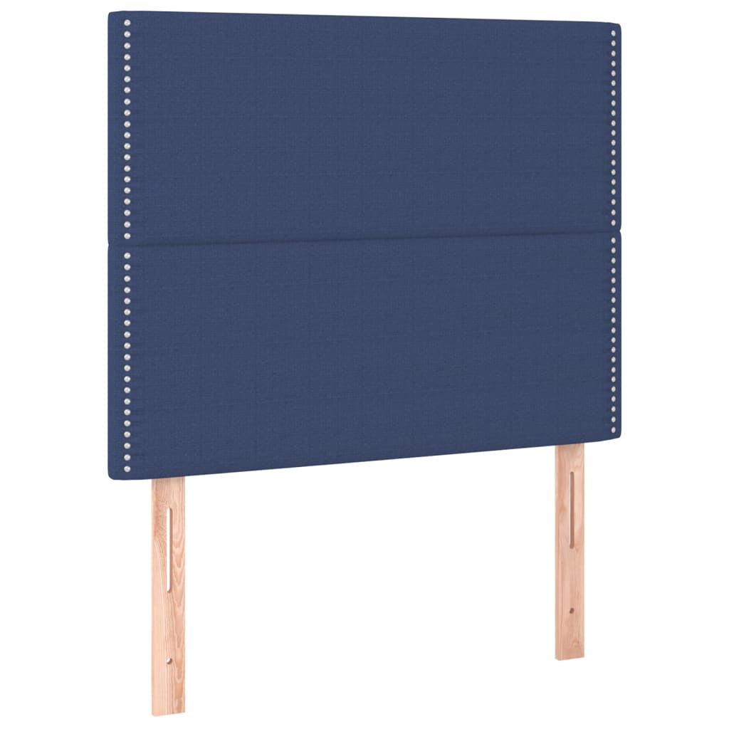 Čelo Postele S Led Modré 90X5X118/128 Cm Textil