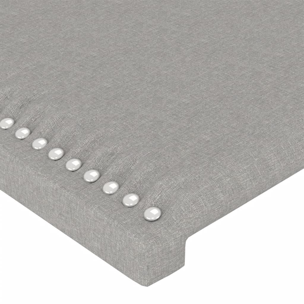 Čelo Postele S Led Světle Šedé 100X5X118/128 Cm Textil