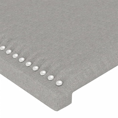Čelo Postele S Led Světle Šedé 100X5X118/128 Cm Textil
