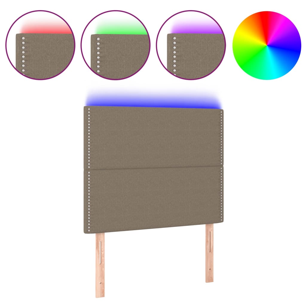 Čelo Postele S Led Taupe 100X5X118/128 Cm Textil