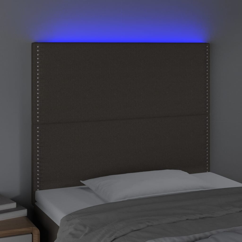 Čelo Postele S Led Taupe 100X5X118/128 Cm Textil
