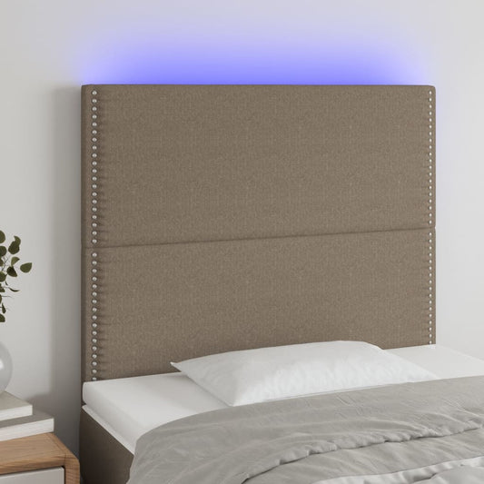 Čelo Postele S Led Taupe 100X5X118/128 Cm Textil