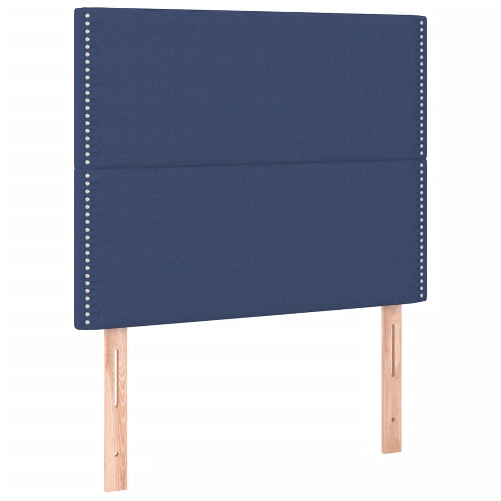 Čelo Postele S Led Modré 100X5X118/128 Cm Textil