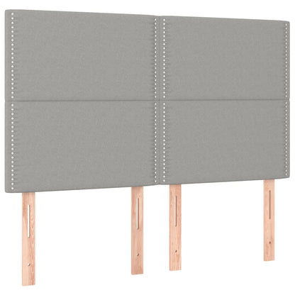 Čelo Postele S Led Světle Šedé 144X5X118/128 Cm Textil