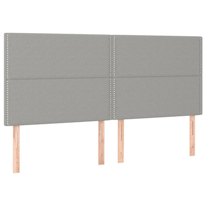 Čelo Postele S Led Světle Šedé 180X5X118/128 Cm Textil