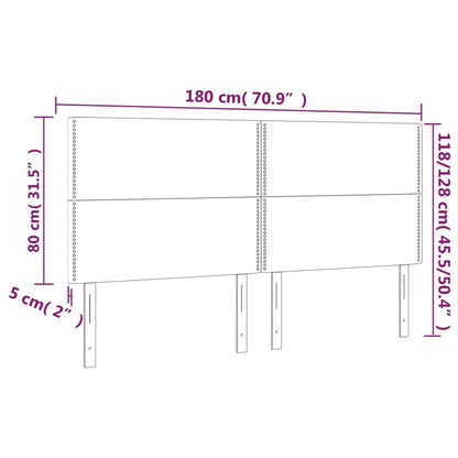 Čelo Postele S Led Tmavě Hnědé 180X5X118/128 Cm Textil