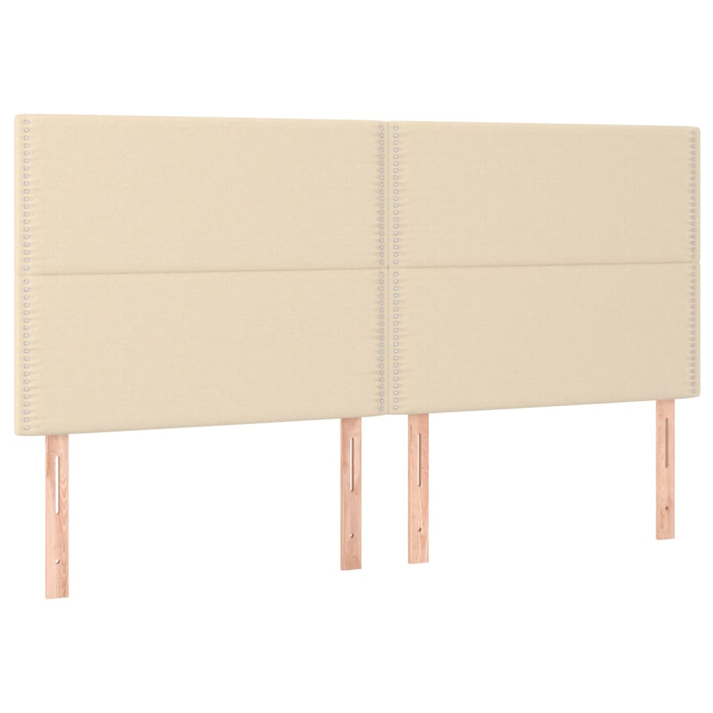Čelo Postele S Led Krémové 180X5X118/128 Cm Textil