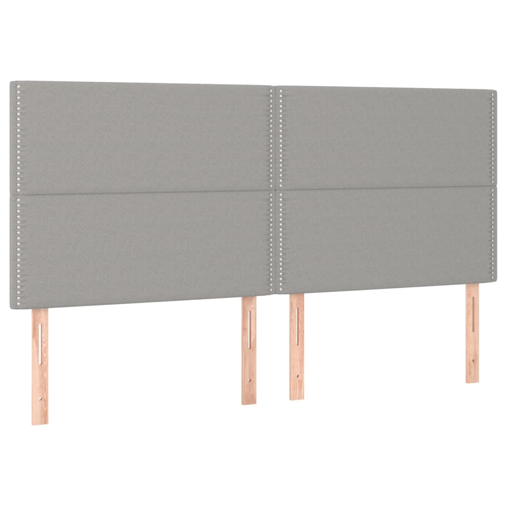 Čelo Postele S Led Světle Šedé 200X5X118/128 Cm Textil