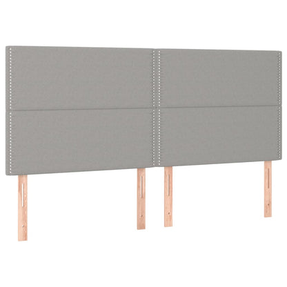 Čelo Postele S Led Světle Šedé 200X5X118/128 Cm Textil