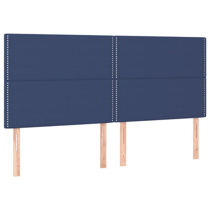 Čelo Postele S Led Modrá 200X5X118/128 Cm Textil