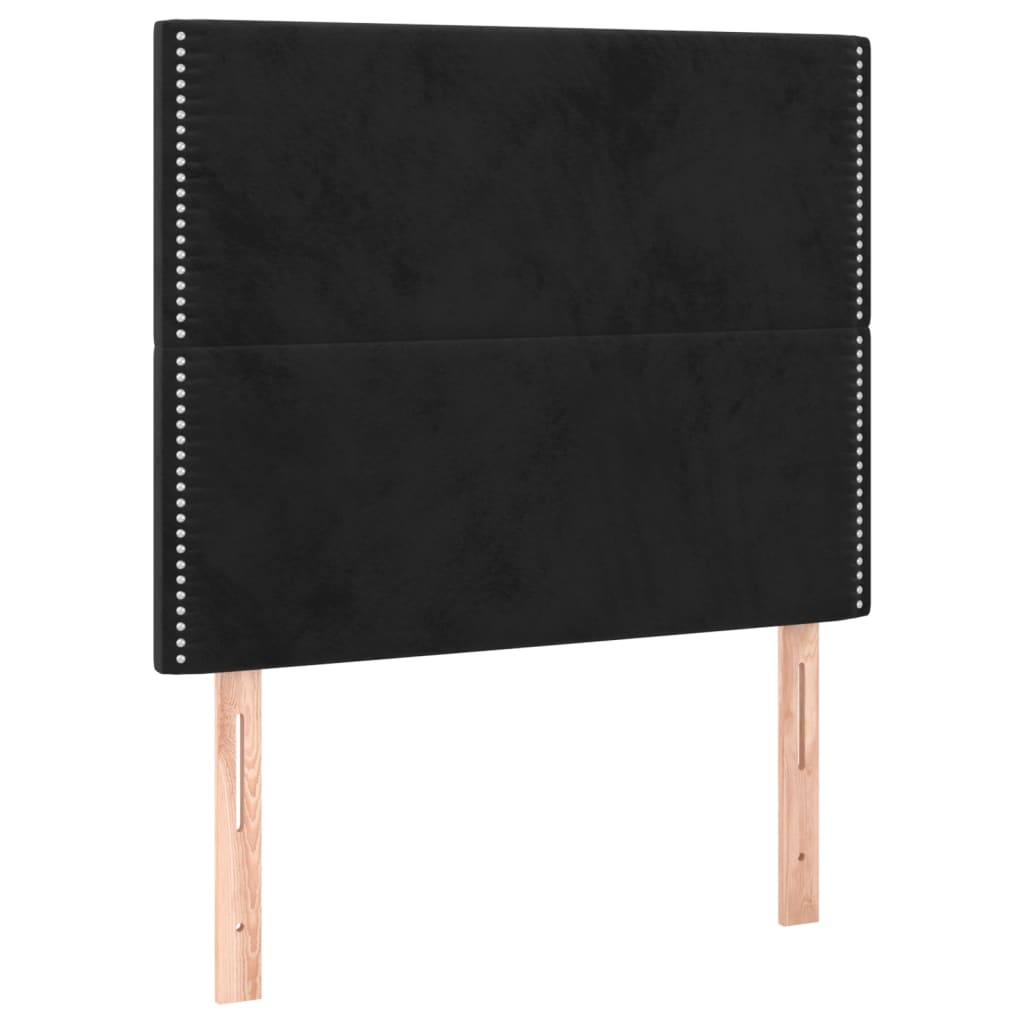 Čelo Postele S Led Černé 80X5X118/128 Cm Samet