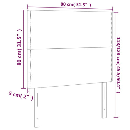 Čelo Postele S Led Černé 80X5X118/128 Cm Samet