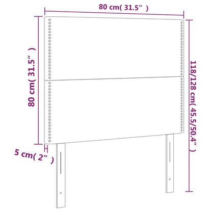 Čelo Postele S Led Tmavě Modré 80X5X118/128 Cm Samet