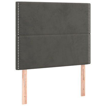 Čelo Postele S Led Tmavě Šedé 90X5X118/128 Cm Samet