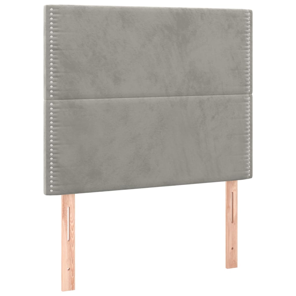 Čelo Postele S Led Světle Šedé 100X5X118/128 Cm Samet