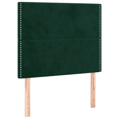 Čelo Postele S Led Tmavě Zelená 100X5X118/128 Cm Samet