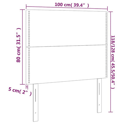 Čelo Postele S Led Tmavě Zelená 100X5X118/128 Cm Samet