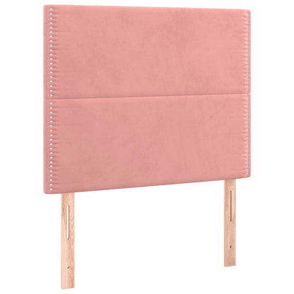 Čelo Postele S Led Růžové 100X5X118/128 Cm Samet