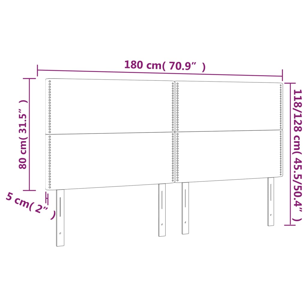 Čelo Postele S Led Tmavě Zelená 180X5X118/128 Cm Samet