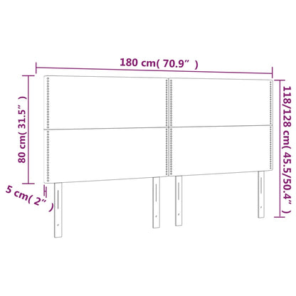 Čelo Postele S Led Tmavě Zelená 180X5X118/128 Cm Samet