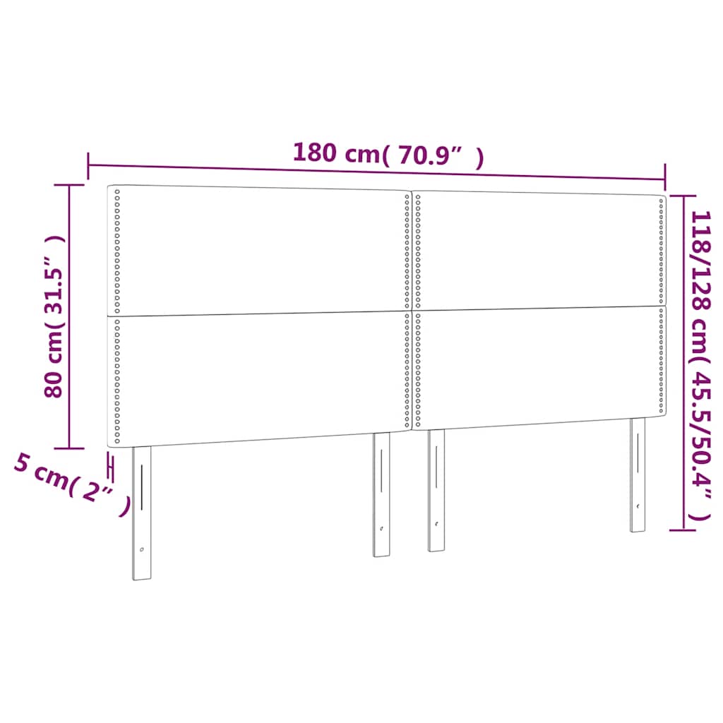 Čelo Postele S Led Tmavě Zelená 180X5X118/128 Cm Samet