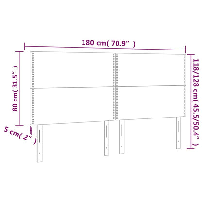 Čelo Postele S Led Tmavě Zelená 180X5X118/128 Cm Samet