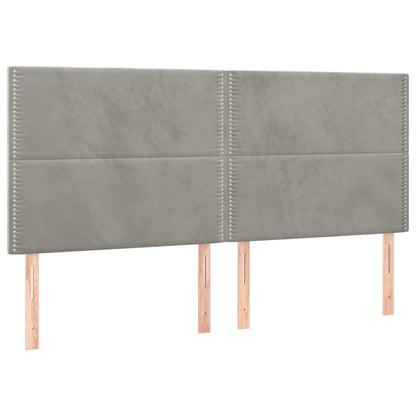 Čelo Postele S Led Světle Šedé 200X5X118/128 Cm Samet