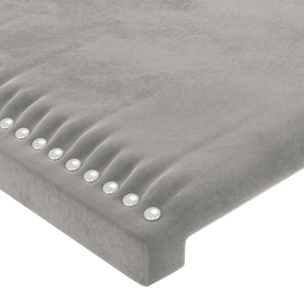 Čelo Postele S Led Světle Šedé 200X5X118/128 Cm Samet