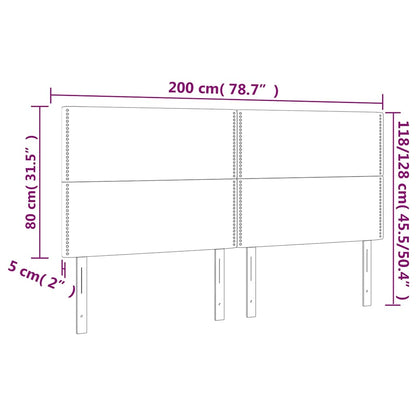Čelo Postele S Led Tmavě Zelené 200X5X118/128 Cm Samet