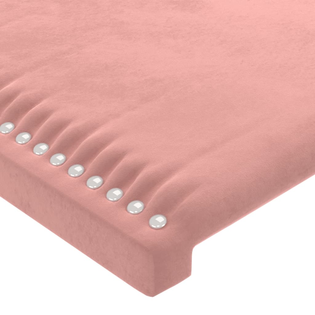 Čelo Postele S Led Růžové 200X5X118/128 Cm Samet