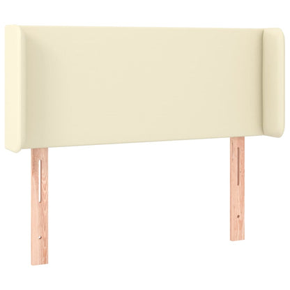 Čelo Postele S Led Krémové 83 X 16 X 78/88 Cm Umělá Kůže