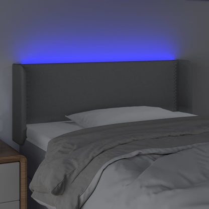 Čelo Postele S Led Světle Šedé 93 X 16 X 78/88 Cm Textil