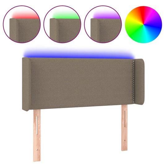 Čelo Postele S Led Taupe 93 X 16 X 78/88 Cm Textil
