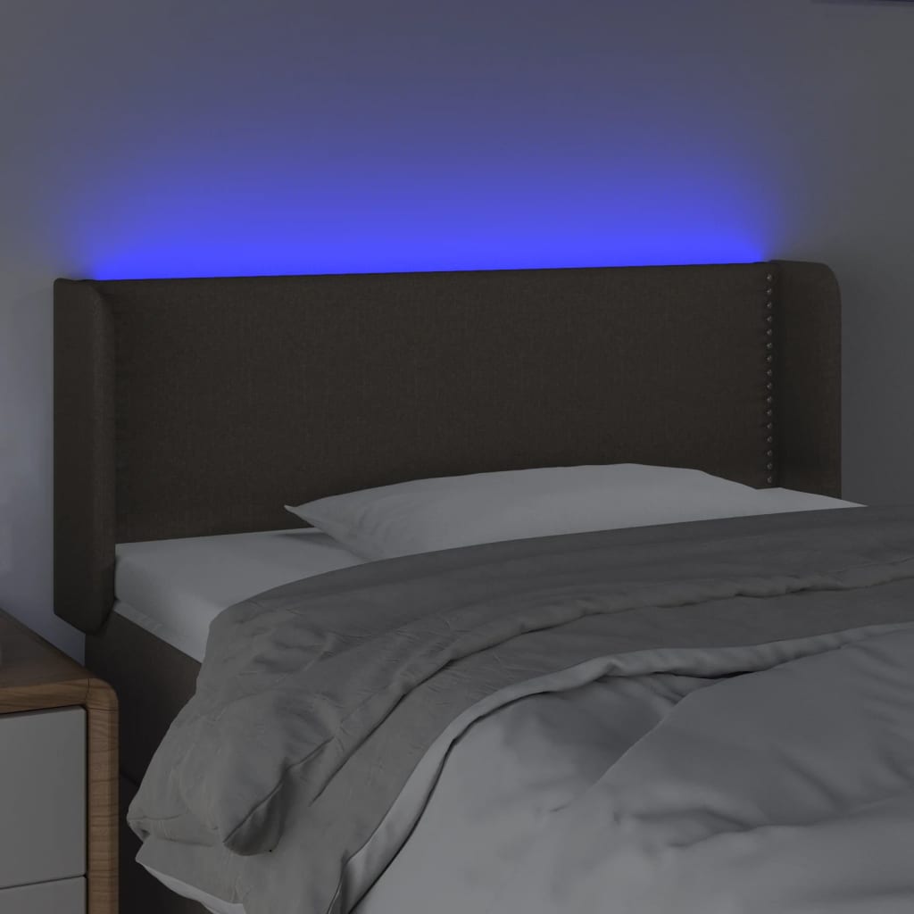Čelo Postele S Led Taupe 93 X 16 X 78/88 Cm Textil