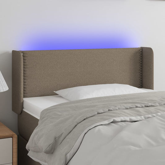 Čelo Postele S Led Taupe 93 X 16 X 78/88 Cm Textil