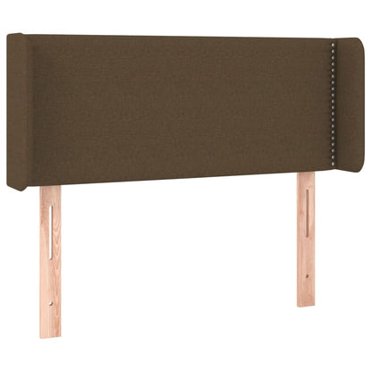 Čelo Postele S Led Tmavě Hnědé 103 X 16 X 78/88 Cm Textil