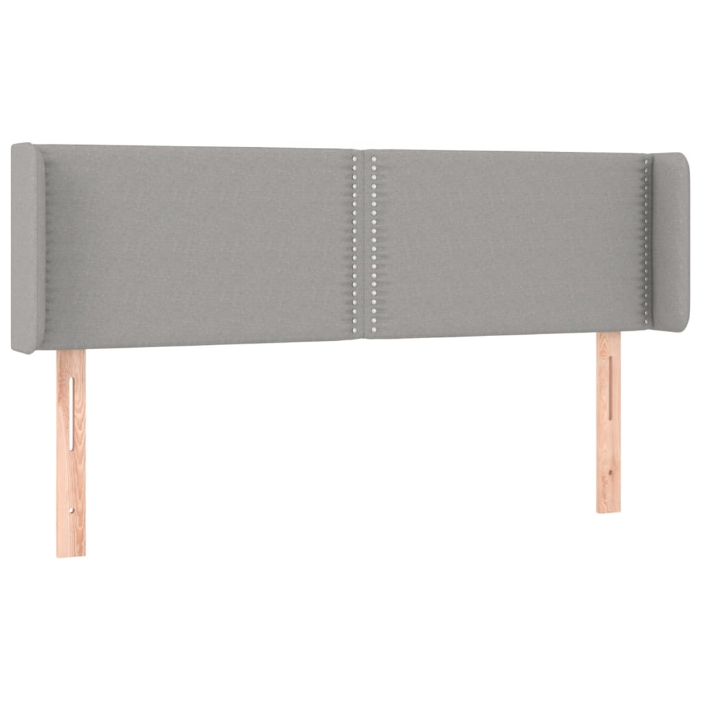 Čelo Postele S Led Světle Šedé 147 X 16 X 78/88 Cm Textil