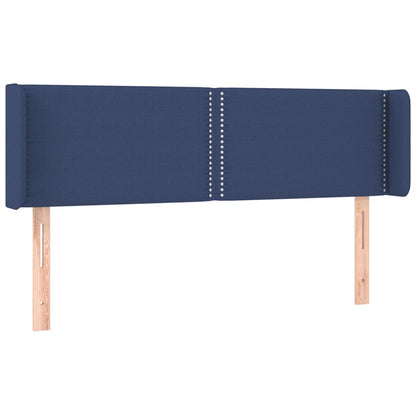 Čelo Postele S Led Modré 147 X 16 X 78/88 Cm Textil