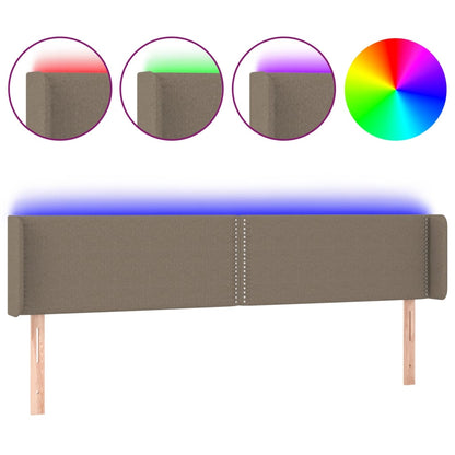 Čelo Postele S Led Taupe 183 X 16 X 78/88 Cm Textil
