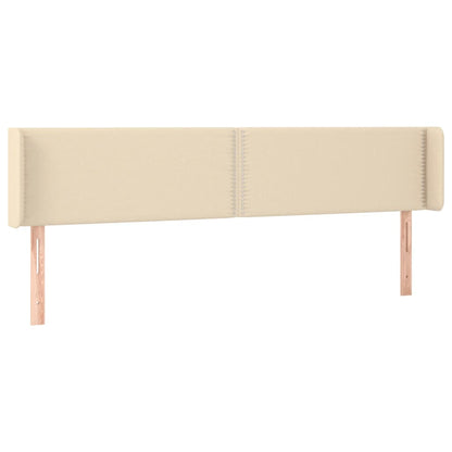 Čelo Postele S Led Krémové 183 X 16 X 78/88 Cm Textil