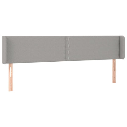 Čelo Postele S Led Světle Šedé 203 X 16 X 78/88 Cm Textil