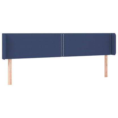 Čelo Postele S Led Modré 203 X 16 X 78/88 Cm Textil