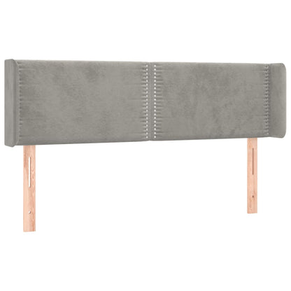 Čelo Postele S Led Světle Šedé 147 X 16 X 78/88 Cm Samet