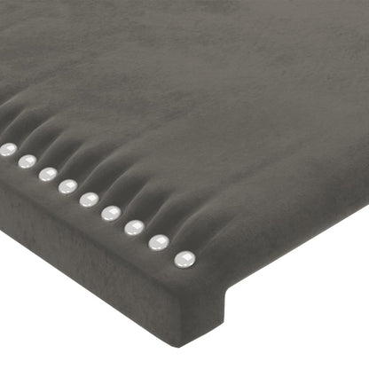 Čelo Postele S Led Tmavě Šedé 163 X 16 X 78/88 Cm Samet