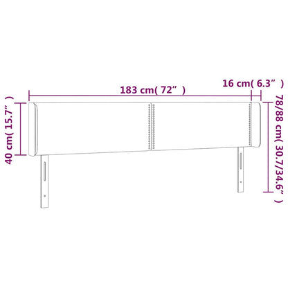 Čelo Postele S Led Tmavě Zelené 183 X 16 X 78/88 Cm Samet