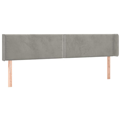Čelo Postele S Led Světle Šedé 203 X 16 X 78/88 Cm Samet