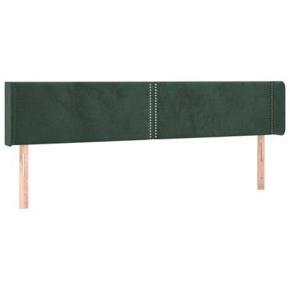Čelo Postele S Led Tmavě Zelené 203 X 16 X 78/88 Cm Samet